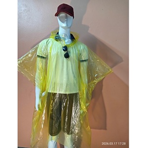 เสื้อกันฝนแบบใช้แล้วทิ้งสำหรับใช้ในบ้านและกลางแจ้ง สำหรับผู้ใหญ่ สำหรับตั้งแคมป์ ทำจากพลาสติก PE แบบคลาสสิก สำหรับ 1 คน แขนสั้น - Product Image 6