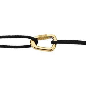 Wholesale 18K <b>Gold</b> Knurled Carabiner Clasp Olive Khaki Cord <b>Bracelet</b> Men Minimalist Streetwear Fine Jewelry Bulk OEM Custom - Product Image 1