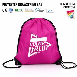 Sac à dos écologique en polyester imperméable avec pochette zippée, sac de sport quotidien, sac de plage, impression par sublimation, sacs à cordon - Product Image 2