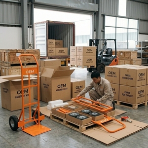 200kg Load Warehouse Cargo Mover OEM Dual Handle Steel <b>Trolley</b> Vietnam Manufacturer ISO 9001 Reliable Quality - Product Image 4