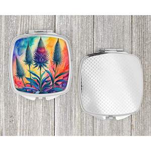 Coloré Eryngium Compact Maquillage Miroir Portable Pliant De Poche Conception Voyage Décor Cadeau pour Femmes et Filles - Product Image 4