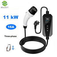 Nouvelle borne de recharge portable pour véhicules électriques 11 kW 16A avec câble de 5 m, indice de protection IP65, Wi-Fi et pour usage domestique