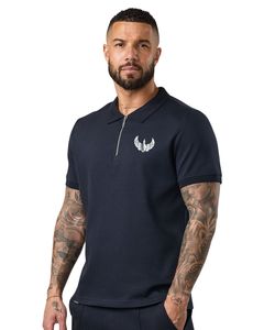 Camiseta Polo Azul Marino para Hombre, Casual, Manga Corta, Mezcla de Algodón, Cuello Camisero, Verano, Informal de Negocios, Golf, Elegante, Uso Diario - Product Image 1