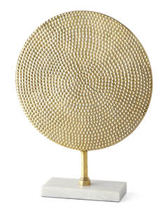 Escultura de disco de Metal plateado - Product Image 4