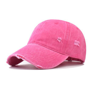 Creative Design Distressed Baseball Cap Soft Cotton Twill Six Panel Visor Hat With Custom Logo For Adults Waterproof Ripped Caps - Product Image 1
