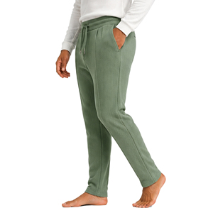 <b>Mens</b> Waffle Knit Leisure Trousers <b>Slim</b> <b>Fit</b> Textured Casual <b>Jogger</b> Pants Elastic Drawstring Waist Custom Daily Bottoms Custom <b>Men</b> - Product Image 2