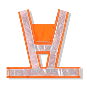 <b>Reflective</b> Safety Vest Class 1 Green Orange High Visibility Work Wear Lightweight Waterproof Construction - Product Image 4