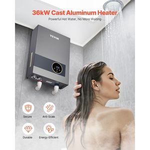 36kW Tankless LCD Touch istantaneo scaldabagno elettrico con blocco per bambini acqua calda su richiesta - Product Image 2