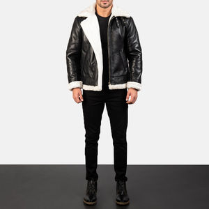 Veste en cuir style motard avec rembourrage en laine chaude, grandes tailles, meilleure qualité, service OEM, prix de gros, personnalisation - Product Image 3