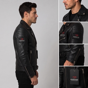 Chaqueta de cuero clásica para hombre, de primera calidad y duradera, diseñada para hombres modernos que buscan comodidad, calidez y un estilo sofisticado para el día a día. - Product Image 3