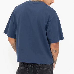 Camiseta Corta Holgada para Hombre, Material de Algodón Grueso, Corte Relajado, Manga Corta, Estilo Urbano Moderno para Venta al Por Mayor - Product Image 3