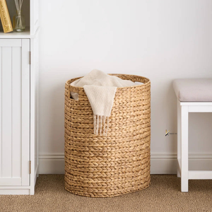 Water Hyacinth Eco-Friendly Multifunction <b>Square</b> Western Hats Storage <b>Basket</b> Multi-Purpose Clothes Moving Hamper Space-Saving - Product Image 3