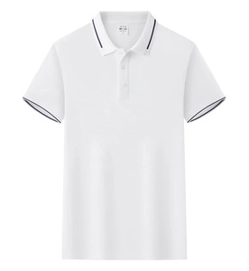 Polo personnalisé pour homme, blanc, manches courtes, 100% coton piqué, tricoté, décontracté, couleur unie, respirant, coupe classique, boutons - Product Image 6