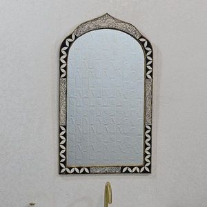 Handcrafted Bone Inlay <b>Mirror</b> <b>Frame</b> Decorative Wall <b>Mirror</b> With Intricate Geometric Pattern For Luxury Home Interiors - Product Image 2