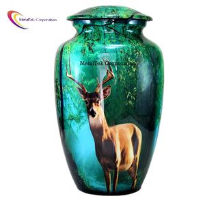 New Reindeer Classic Cremation <b>Urns</b> For Keepsake Ashes Lacquer Finish Wholesale Low Price Metal Funeral Burial <b>Urns</b> <b>Jars</b> Vases - Product Image 1
