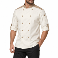 Veste de chef moderne pour hommes, uniforme de cuisine professionnel, tissu en mélange de coton respirant, coupe confortable, vêtements culinaires durables, OEM
