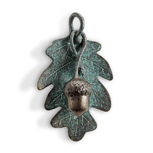 Battant de porte décoratif en forme de chêne et de feuille de chêne, finition verdigris, inspiré de la nature, pour l'entrée - Product Image 1