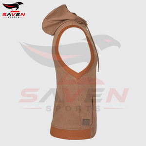 Good Supplier With Own Logo Newest <b>Men</b> <b>Sleeveless</b> Hooded Vest Knitted Solid Color Casual Hoodie Regular Fit Autumn Wear - Product Image 4