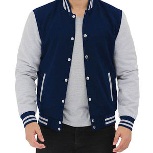 Fantástica Chaqueta Varsity Personalizada para Hombre, 100% Algodón, de Secado Rápido, con Nombre y Número Bordados, Cuello Alto, Chaqueta Deportiva de Invierno - Product Image 1