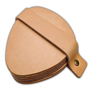 Sous-verres en cuir pleine fleur naturel semi-ronds, 10 pièces, sous-verres ovales pour verres, sous-verres pour boissons avec support - Product Image 1