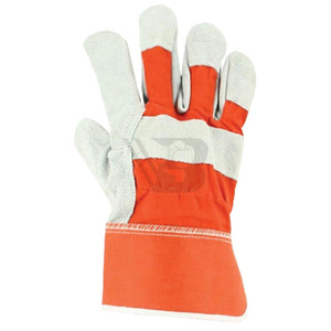 Rigger Working <b>Gloves</b> Cow Split Leather Palm Rubberized Cuff Working Safety <b>Gloves</b> Custom Logo Safety Leather Working <b>Gloves</b> - Product Image 5