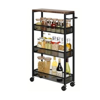 Moderne stalen kookorganizer, ontworpen voor het netjes opbergen van smaakpotjes, met een stabiele constructie en stijlvolle toegankelijkheid.