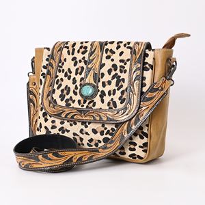 Bolso Bandolera Pequeño de Cuero Vacuno Estilo Bohemio con Borlas de Gamuza - Product Image 2