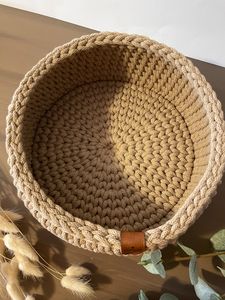 Cesta de Almacenamiento Circular de Mimbre Natural Multiusos, Hecha a Mano, Ecológica, Diseño Moderno y Flexible para el Hogar - Product Image 5