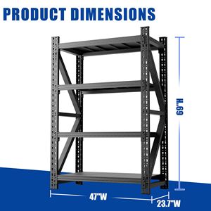 Scaffalatura Industriale Robusta per Garage 69"H X 47"W Capacità 4000LBS, Scaffale in Acciaio per Stoccaggio - Product Image 2