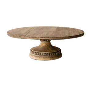 Rustic Vintage Wooden <b>Cake</b> <b>Stand</b> Round Pedestal Beaded Wood <b>Cake</b> Display Holder Platter for Wedding Birthday Party Decor <b>Stand</b> - Product Image 1