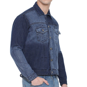 <b>Men</b>’s Premium Blue Washed Denim <b>Jacket</b> Classic <b>Trucker</b> Jean <b>Jacket</b> Button Closure Custom Logo OEM ODM Wholesale Manufacturer - Product Image 2