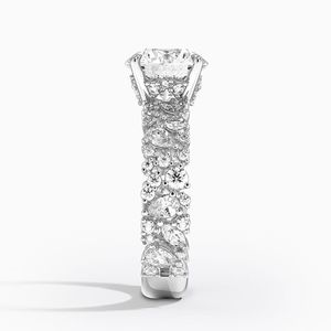 Anillo de Compromiso con Corte Redondo, Anillo de Boda para Mujer, Anillo de Oro Blanco, Anillo de Regalo - Product Image 3