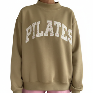 Sudadera de cuello alto para mujer con logo personalizado, de algodón suave, estilo urbano, bordada, de forro polar, oversize - Product Image 3