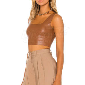 เสื้อครอปหนังผู้หญิงขายดีจากโรงงาน สไตล์ล่าสุด เสื้อครอปหนังแฟชั่นสำหรับผู้หญิง วางขายออนไลน์ - Product Image 3