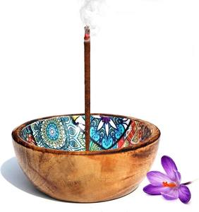 Brûle-encens en bois fait main avec mosaïque intérieure décorative, support pour bâtonnets d'encens, décoration d'intérieur, cadeau - Product Image 1