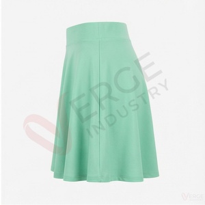 Women's Mint Green <b>Elastic</b> <b>Waist</b> A Line Mini <b>Skirt</b> Casual Solid Knitted Short Skort - Product Image 3