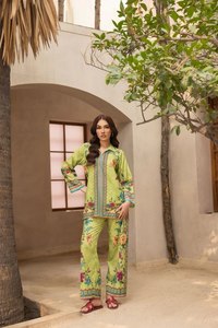 Conjunto coordinado con estampado floral para mujer – Elegante traje Kurta Palazzo |   Conjunto de Dos Piezas Estampado Informal de Primera Calidad - Product Image 3