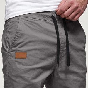 <b>Men's</b> Grey Cargo Jogger Pants Casual Lightweight <b>Trousers</b> With Side Pockets Elastic <b>Cuffed</b> Hem - Product Image 3