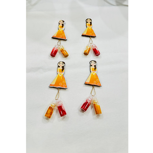 ตุ๊กตาทำมือแขวนประดับขวดฮัลดี คุมคุม สำหรับตกแต่งงานแต่งงานและเป็นของขวัญในเทศกาลอินเดียแบบดั้งเดิม - Product Image 5