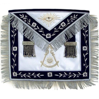 Regalia maçonniques : Tablier en toile brodé en peau d'agneau pour Compagnons du Royal Arch, avec épingle de sûreté pour Regalia du Chapitre Royal