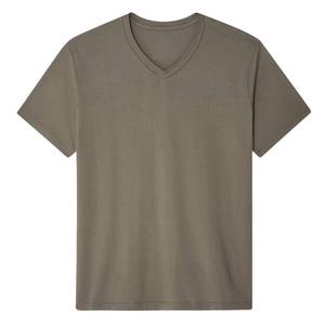 Camiseta Casual de Hombre, Cuello en V, Manga Larga, Corte Ajustado, Tejida, 100% Algodón, 200 Gramos, Color Sólido - Product Image 2