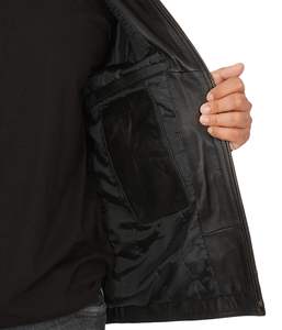 Chaqueta de Cuero para Hombre, Estilo Motero, Acolchada, de Piel de Oveja Premium, Suave al Tacto, Corte Ajustado, Moda Urbana - Product Image 6