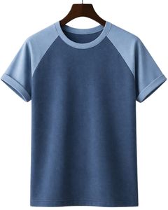 Custom Mens Raglan Jersey Short Sleeve T Shirt Cotton Polyester Crew Neck Casual Contrast Sleeve <b>Baseball</b> <b>Tee</b> OEM Apparel Supply - Product Image 1