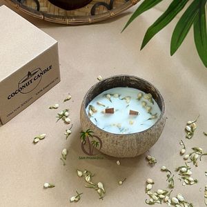 COCO-ECO Eco-Friendly <b>Coconut</b> Shell Scented <b>Candle</b> Home Decor 2 Years Shelf Life - Product Image 3