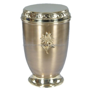 Premium Quality Cremation Urns and Brass Metal Set of 2 Handmade Beautiful for Keepsake Memorial Human <b>Ashes</b> Container Jar <b>Pot</b> - Product Image 1