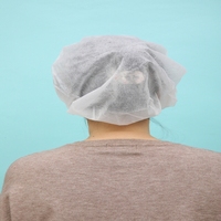 Casquette jetable à clip en bande non tissée Couverture de tête bouffante Chapeau de médecin chirurgical Casquette ronde de foule Casquette d'infirmière