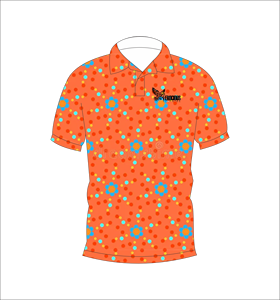 Custom Men Sublimation <b>Polo</b> Shirt <b>Orange</b> Polka Dot Golf <b>Polo</b> Moisture Wicking Short Sleeve Performance Uniform OEM Supplier - Product Image 4
