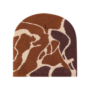 Wholesale Custom logo Distressed Beanies Knit Ski Warm Skull Beanies jacquard <b>Hats</b> Men Plain Common 100% Polyester All-Season - Product Image 6