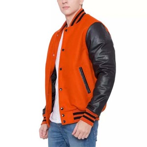 Premium Unique OEM Custom Chain Chenille Patch Embroidery <b>Leather</b> Sleeve Vintage Baseball Letterman Varsity <b>Jacket</b> For <b>Men</b> - Product Image 4