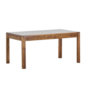 Table de salle à manger rectangulaire en bois de manguier massif, faite à la main, avec 2 tiroirs de rangement, finition naturelle, pour la maison, la cuisine ou le restaurant - Product Image 1